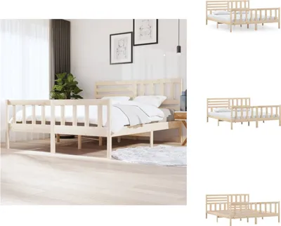 Produktbild von vidaXL Massivholzbett 180x200 cm -  Betten & Bettgestelle