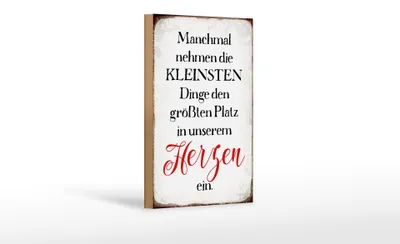 Produktbild von Holzschild Spruch 12x18cm die kleinsten Dinge größte Platz