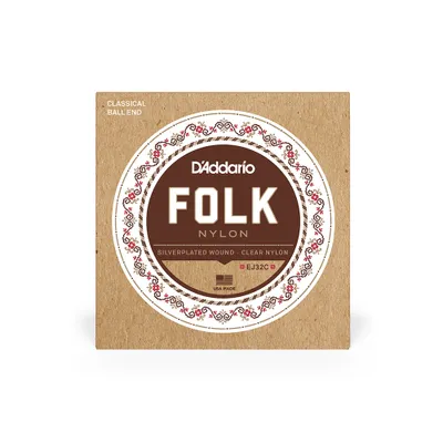 Obrázok produktu pre D'Addario EJ32C, Gitara, Nylon, Klasická, 6 kusov