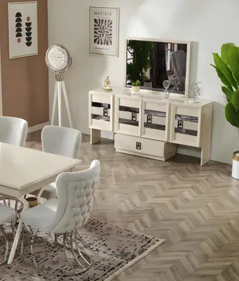 Produktbild von Sideboard mit Spiegel Luxus Esszimmer Design Modern Komplett Möbel