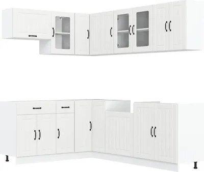 Produktbild von "Winter Sale" 11-tlg. Küchenschrank-Set Lucca Weiß Holzwerkstoff - Küchenschränke Designermöbel 290086