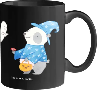 Produktbild von Mr. & Mrs. Panda Kaffeetasse Halloween Magie - Schwarz - Geschenk, Feiertag, Tasse, Becher, Geschenke, Gruselparty, Kaffeebecher, Events, Halloween-Partys, Teetasse, Pott