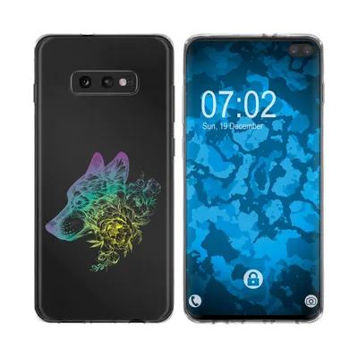 Produktbild von PhoneNatic Case kompatibel mit Samsung Galaxy S10e Silikon-Hülle Floral Wolf M3-4