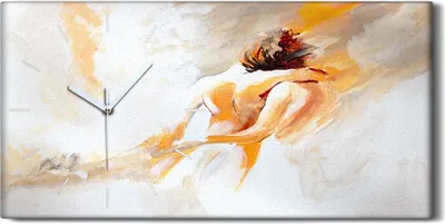 Produktbild von Wanduhr Uhr Wandbild Leinwand 60x30 Paar Liebesakt Malerei Kunst Dekor - weiße Hände