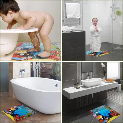 Produktbild von Antirutschmatte Bad Kinder - Antirutschmatte Dusche - Antirutsch Badmatte für in Bad - Badmatte Kind