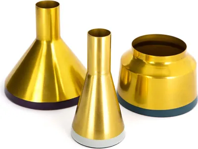 Produktbild von Vasen 3er Set Culture 170 Gold / Pflaume / Hellgrau / Petrol