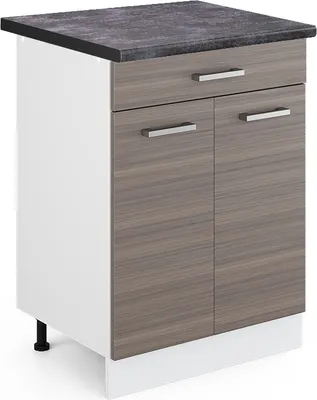 Produktbild von Küchenunterschrank Vicco R-Line Edelgrau 60 cm mit Schublade, AP Anthrazit, Model 45436
