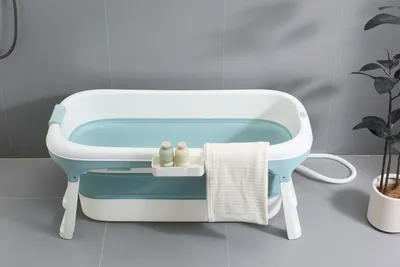 Produktbild von Faltbare Badewanne Erwachsene Klappbare mobile Badewanne ideal für kleine Badezimmer (128BL-NC)