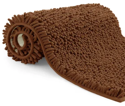 Immagine prodotto di Tappetini da bagno, 70x120 cm, marroni, antiscivolo, a pelo lungo, per il bagno