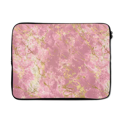 Produktbild von MuchoWow® Laptop Hülle 17 Zoll Laptoptasche Gold - Marmor - Luxus - Design - Zipper - Schutzabdeckung
