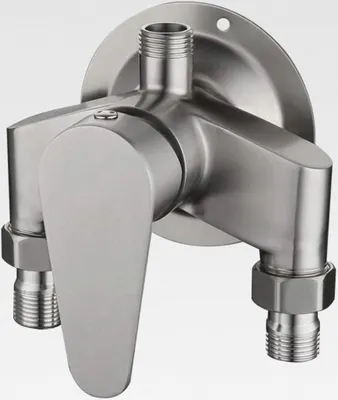 Produktbild von SUS 304 Edelstahl Freiliegende Duscharmatur mit Steuerventil Schalter Wasserhahn für kaltes und heißes Wasser, Wandmontage Badezimmer Dusche Mischbatterie