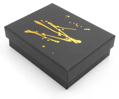 Produktbild von Vintageparts Geschenkbox Pappe Schwarz Gold 9x7 cm, 1 Stück