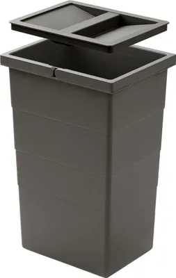 Image de Hailo Seau intérieur 1220359 avec couvercle gris basalte 13 litres 242x192x380 mm