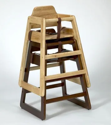 Produktbild von Stapelbare Kinder Hochstuhl Holz - in Natur und Walnuss, Farbe:Walnuss