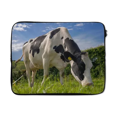 Produktbild von MuchoWow® Laptop Hülle 15 Zoll Kuh - Wald - Gras - Tiere Laptoptasche - Laptoptasche - Sleeve - Rundum-Schutz
