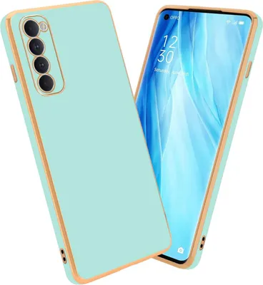 Produktbild von Cadorabo Schutzhülle für Oppo Reno4 PRO in Glossy Mint Grün - Gold Hülle flexibles TPU Silikon Cover Kameraschutz