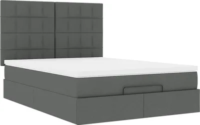 Produktbild von Ottoman-Bett mit Matratze Dunkelgrau 140x200 cm Stoff