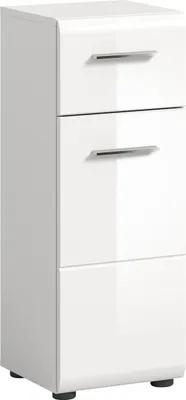 Produktbild von Rootz Weißer Hochglanz-Stehschrank - Hochschrank - Badezimmer-Organizer - Modernes Design - 30cm x 80cm x 30cm