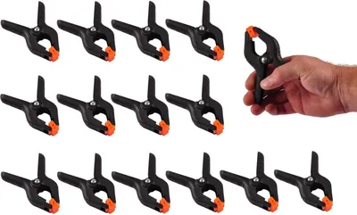 Produktbild von 15er-Set Federzwingen Leimzwinge Klemmzwinge Schraubzwinge Kantenzwinge 115mm