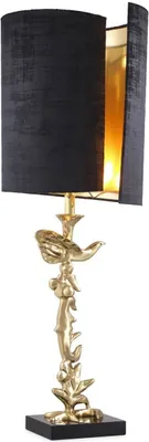 Produktbild von Casa Padrino Luxus Tischleuchte Messingfarben / Schwarz Ø 31 x H. 92 cm - Moderne Schreibtischleuchte mit Granitsockel - Luxus Kollektion