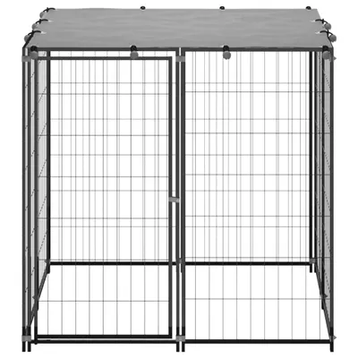 Zdjęcie produktu dla vidaXL Buda dla psa 110x110x110 cm stalowa czarna