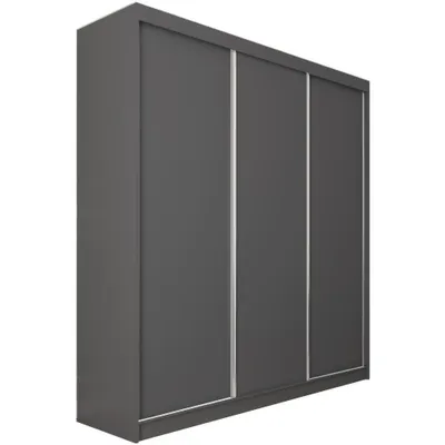 Produktbild von BEAUTYSOFA | Kleiderschrank MARIO II 240 cm Graphite – Moderner Schrank ohne Spiegel, mit Schiebetüren und Schubladen, Minimalistisches Design