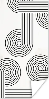 Produktbild von MuchoWow® Poster Abstrakt - Schwarz - Weiß - Kreis 20x40 cm - Plakat - Foto
