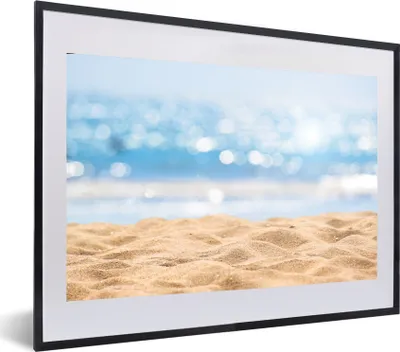 Produktbild von MuchoWow® MuchoWow® Gerahmtes Poster Strand - Meer - Sand 60x40 cm - Poster mit zchwarzem Bilderrahmen - Schlafzimmer - Plakat in Rahmen - Drucken