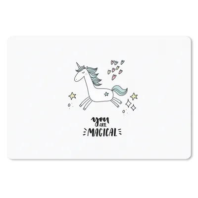 Produktbild von MuchoWow® Mauspad Mousepad Einhorn - Kinder - Zitate - Du bist magisch - Mädchen 27x18 cm - Mousepads - Maus Mat - Pad - Mausunterlage - Büroartikel - Desk Matten