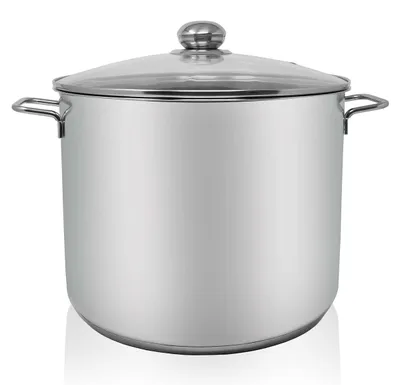 Productafbeelding van Jumbopan 17 liter - RVS kookpan - Energiebesparende capsulebodem - Glazen deksel
