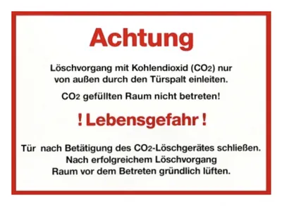 Produktbild von Schild Aufkleber CO2 Löschanlage Kohlendioxid Lebensgefahr