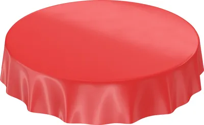 Produktbild von Tischdecke Wachstuch PVC abwaschbar Einfarbig Rot Rund 120cm Schnittkante