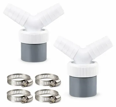 Y-Adapter 40 mm, Doppelanschluss für Waschmaschine, 2 Stück