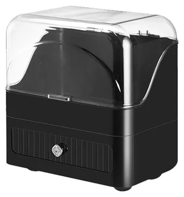 Produktbild von Kosmetik-Organizer, Aufbewahrungsbox mit Schubladen, staubfreie Aufbewahrungsbox für Schlafzimmer und Badezimmer, schwarz