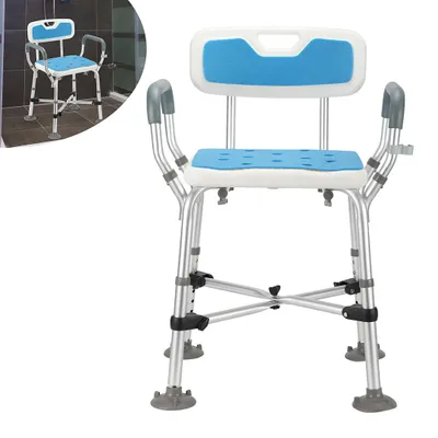 Produktbild von Faziango Badhocker Duschhocker Höhenverstellbarer Badestuhl Verstellbar Badehilfe Duschstuhl Quadrat Duschsitz