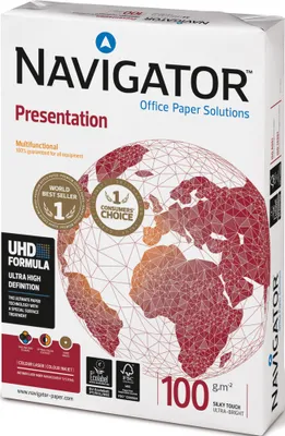 Produktbild von Navigator Kopierpapier Presentation 82437A10S DIN A4 weiß 500 Bl./Pack.