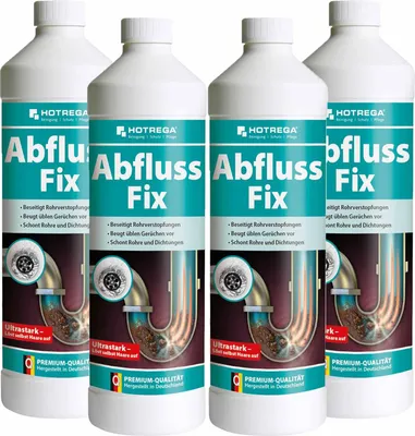 Produktbild von HOTREGA Abfluss Fix Konzentrat 1 Liter Sets - Abflussreiniger, Rohrreiniger, freier Abfluss
