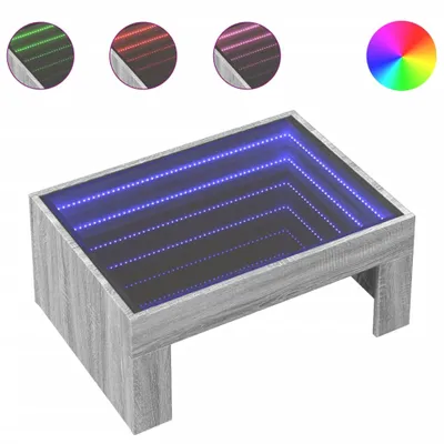 Produktbild von vidaXL Couchtisch mit Infinity-LED Grau Sonoma 70x50x30 cm