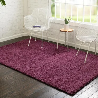 Produktbild von Teppich HIGH-FLOR Rechteckig Aubergine Lila diverse Größen, Maße:150x245cm