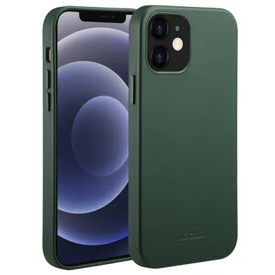Immagine prodotto di Accezz MagSafe Cover posteriore in pelle per iPhone 12 (Pro) - Verde cedro
