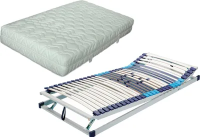 Produktbild von Set bestehend aus: Malie BIGSTAR XXL H4 5-Zonen Tonnentaschenfederkernmatratze in 120 x 200 cm plus verstellbarer Lattenrost Hn8 Trioplus Zon in 120 x 200 cm – fertig montiert und
