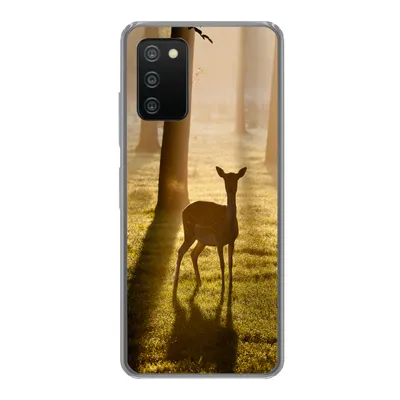 Produktbild von MuchoWow® Handyhülle Schutzhülle Hülle für Samsung Galaxy A03s Hirsche - Sonne - Bäume Silikon Softcase Handy Hülle - Schutz