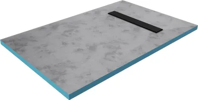 Image de Receveur de Douche a Carreler 80x120cm - Grille Caniveau linéaire Noir Mat