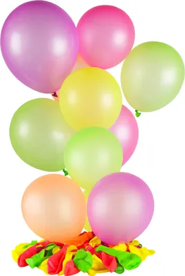 Produktbild von 100 Stück Schwarzlicht Luftballons Neon Gemischt UV-aktiv Party Ballons Mehrfarbig Ø 25cm