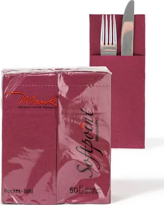 Produktbild von Softpoint "Pub" Besteckservietten Bordeaux, 40 x 33 cm, 50 Stück - Mank
