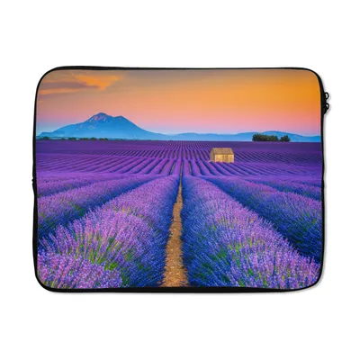 Produktbild von MuchoWow® Laptop Hülle 17 Zoll Laptoptasche Lavendel - Lila - Blumen - Zipper - Schutzabdeckung