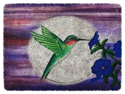 Produktbild von Knüpfhaken-Teppich-Set DIY für Erwachsene & Kinder 60 x 42 cm Eisvogel