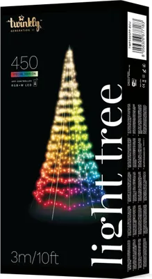 Produktbild von Twinkly Light Tree 450 RGBW LED, Pole black, 3 m, IP44