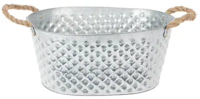 Produktbild von Zinkschale oval groß 31x20x15cm Dekoschale