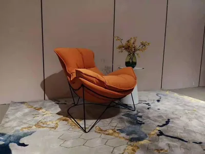 Produktbild von Luxus Stuhl Polster Cocktail Relax Lounge Club Stühle Möbel Design Sessel Orange